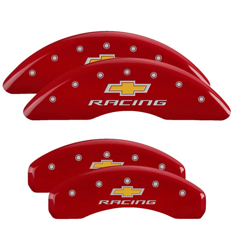 MGP 15211SMGPRD FITS 15211SRD15215SRD4 Caliper Covers Engraved Front & Rear Red finish silver ch