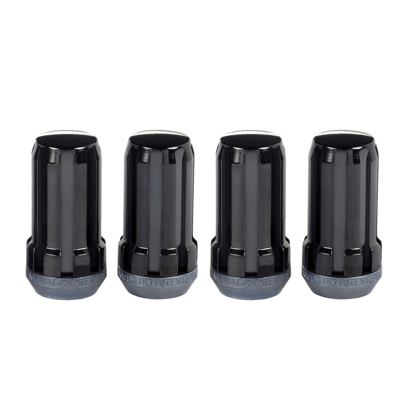 McGard SplineDrive Lug Nut (Cone Seat) M14X1.5 / 1.935in. Length (4-Pack) - Black (Req. Tool)