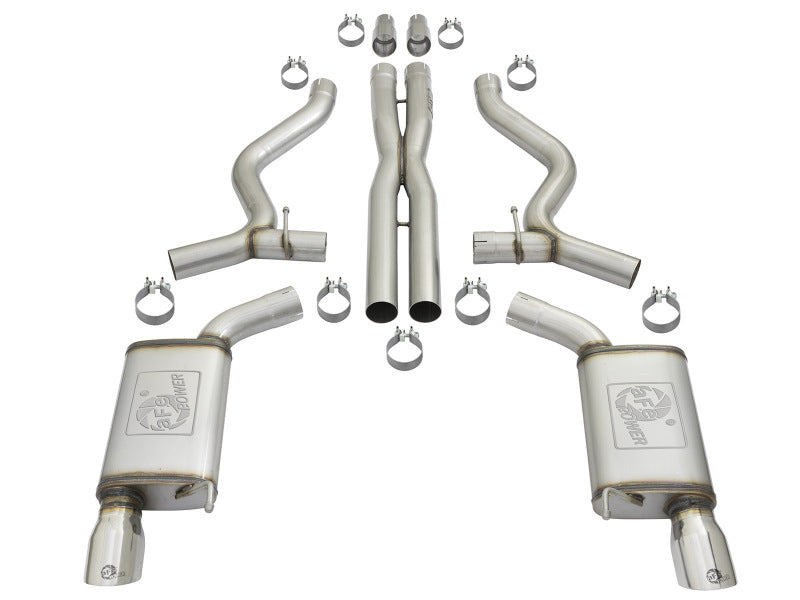 aFe 49-36448-P FITS 20-22 Audi RS6 Avant V8 4L(tt) MACH Force-Xp 3in to 2.5in 304 SS Cat-Back Exhaust w/Polished Tip