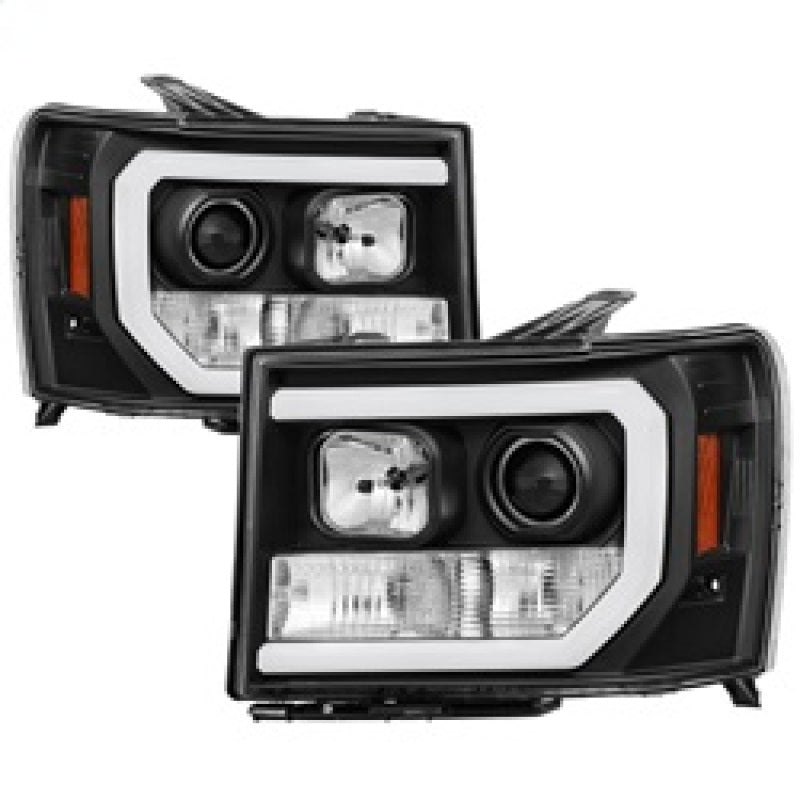 SPYDER 5083630 - Spyder GMC Sierra 1500/2500/3500 07-13 V2 Projector Headlights- Black PRO-YD-GS07V2-LBDRL-BK