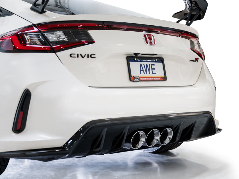 AWE Tuning 3020-52287 FITS 2023 Honda Civic Type R FL5 Track Edition Exhaust w/ Triple Chrome Silver Tips