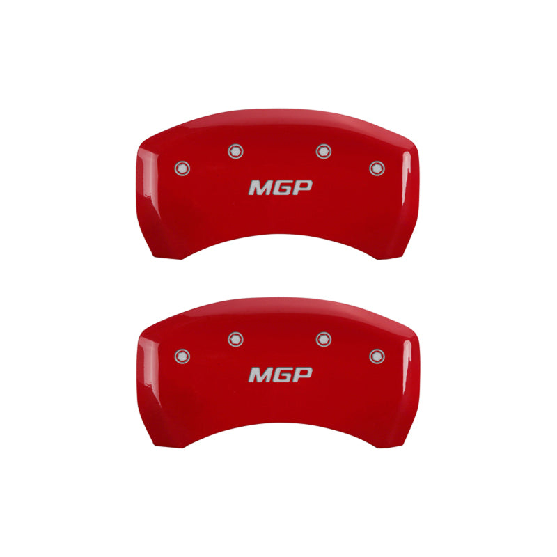 MGP 22226SMGPRD FITS 4 Caliper Covers Engraved Front & Rear Red finish silver ch