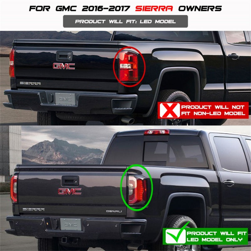 SPYDER 5083777 - Spyder GMC Sierra 2016-2017 Light Bar LED Tail LightsBlack ALT-YD-GS16-LED-BK