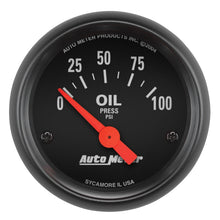 Load image into Gallery viewer, AutoMeter 2634 - Autometer Z-Series 52mm 0-100PSI Oil Pressure Gauge