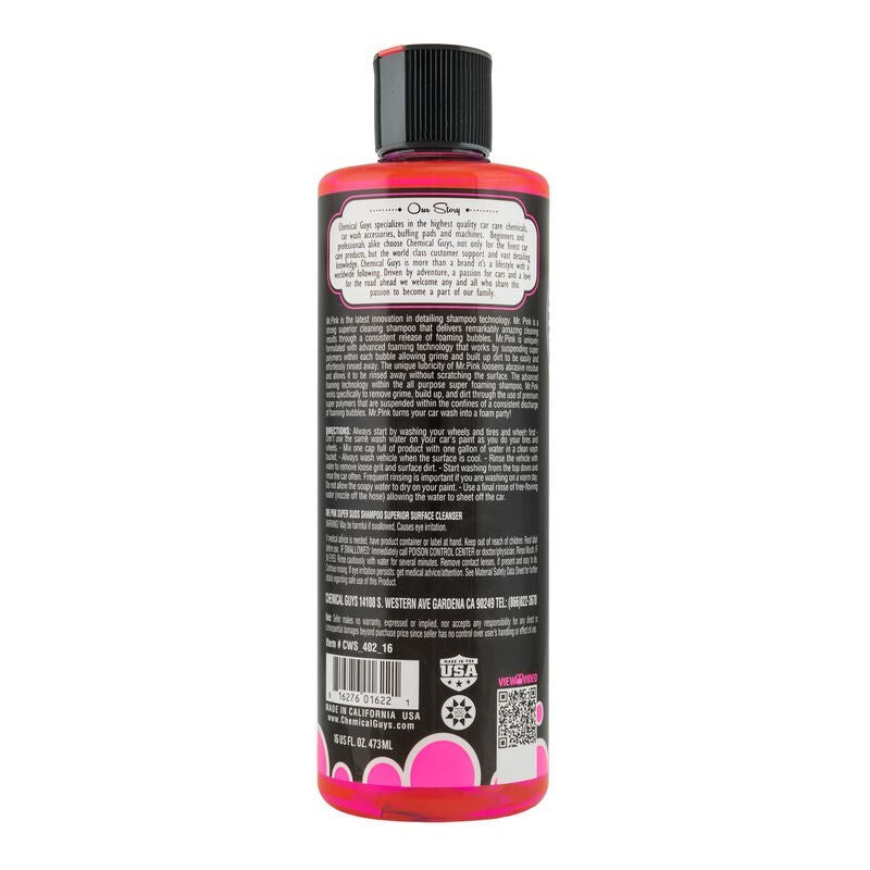 Chemical Guys CWS_402_16 - Mr. Pink Super Suds Shampoo & Superior Surface Cleaning Soap16oz