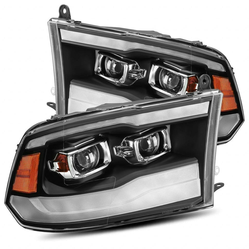 AlphaRex 880526 - 09-18 Dodge Ram 2500 LUXX LED Proj Headlights Plank Style Black w/Activ Light/DRL