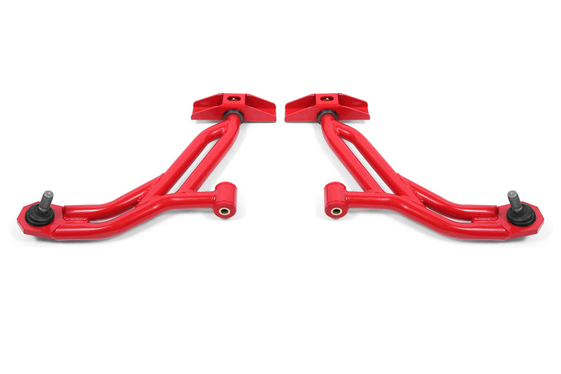 BMR Suspension AA754R - BMR 10-14 Ford Mustang / Shelby GT500 Non-Adj. Lower A-Arms (Poly/Delrin) Red