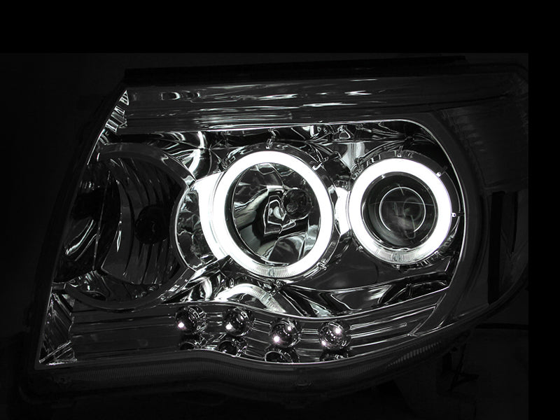 ANZO 121281 -  FITS: 2005-2011 Toyota Tacoma Projector Headlights w/ Halos Chrome