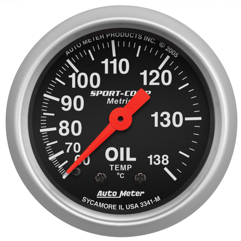 AutoMeter 3341-M - Autometer Sport 2in Oil Temp Metric, 60-140c. Mech