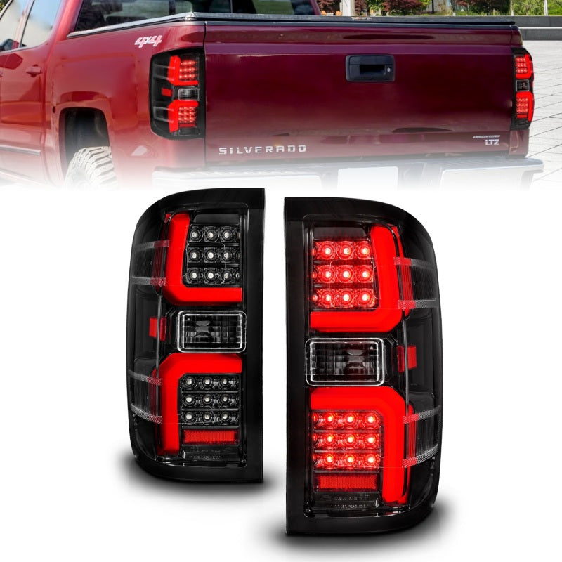 ANZO 311450 FITS 15-19 Chevrolet Silverado 2500 HD/3500 HD LED Taillight w/ Sequential Black Housing/Clear Lens