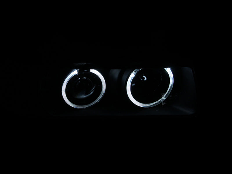 ANZO - [product_sku] - ANZO 1992-1998 BMW 3 Series E36 Projector Headlights w/ Halo Black G2 1 pc - Fastmodz