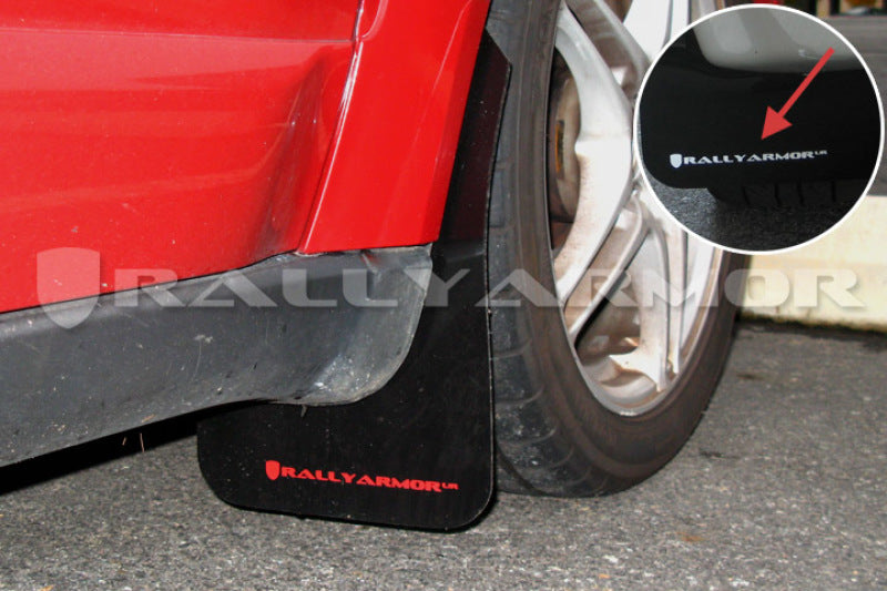 Rally Armor MF4-UR-BLK/WH FITS: 2005-2009 Legacy GT and Outback UR Black Mud Flap w/ White Logo