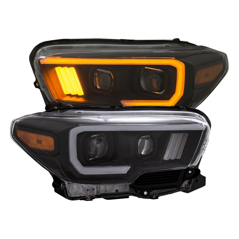 ANZO - [product_sku] - ANZO 2016-2017 Toyota Tacoma Projector Headlights w/ Plank Style Switchback Black w/ Amber - Fastmodz