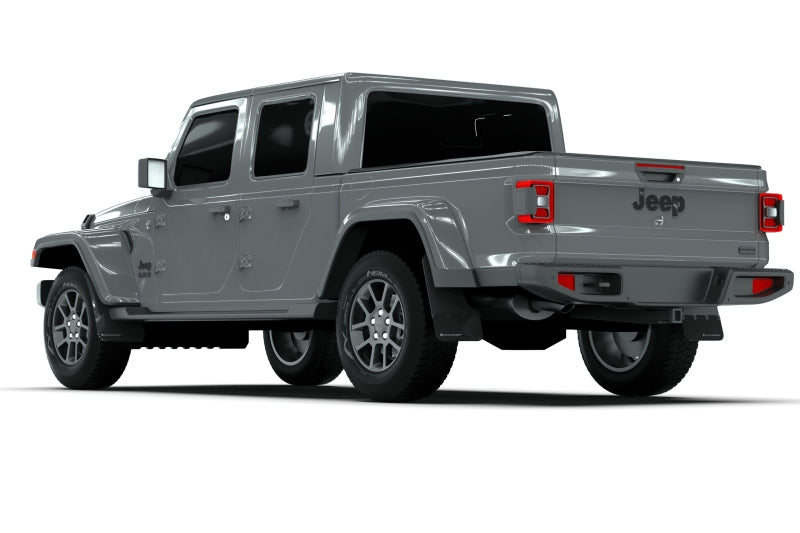 Rally Armor MF104-BLK-GRY FITS: FITS 19-23 Jeep JT Gladiator Mojave/Rubicon Black Mud Flap w/ Grey Logo