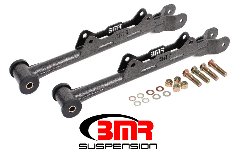 BMR Suspension MTCA030H - BMR 10-15 5th Gen Camaro Chrome Moly Non-Adj. Rear Lower Control Arms (Delrin) Black Hammertone