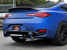 Load image into Gallery viewer, aFe POWER Takeda 2.5in 304 SS Axle-Back Exhaust w/ Blue Flame Tips 17-19 Infiniti Q60 V6-3.0L (tt)