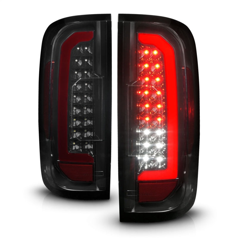 ANZO 311433 FITS 15-21 Chevrolet Colorado Full LED Tail Lights w/ Red Lightbar Black Housing Smoke Lens