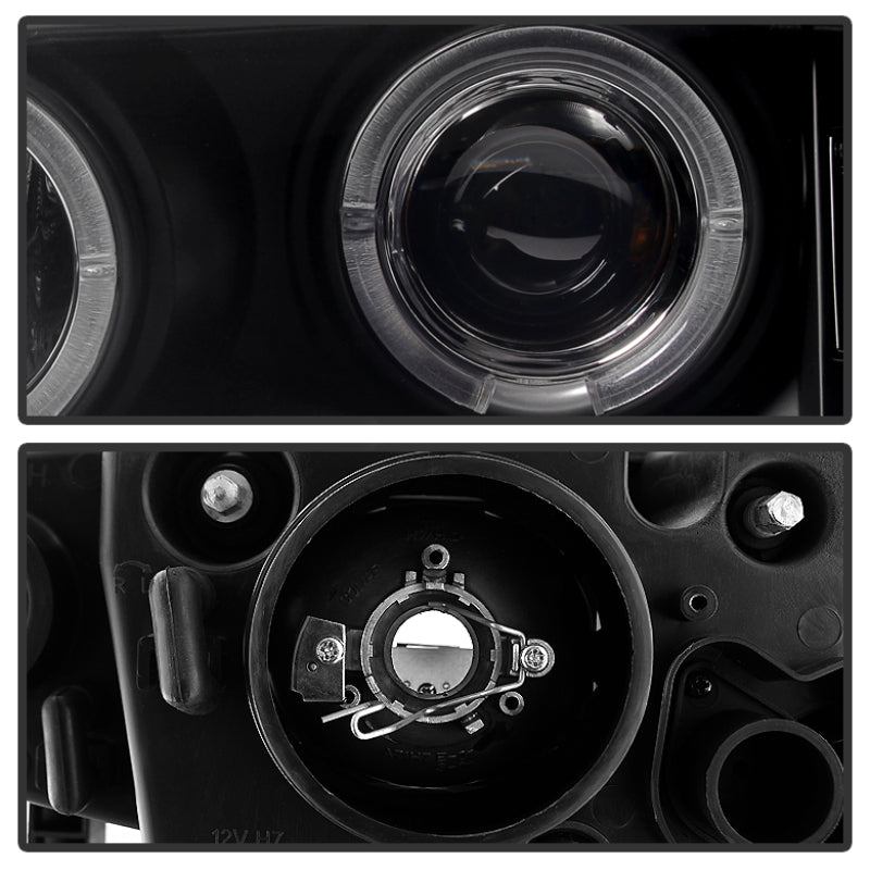 SPYDER 5042415 - Spyder BMW E46 3-Series 02-05 4DR Projector Headlights 1PC LED Halo Blk PRO-YD-BMWE4602-4D-AM-BK