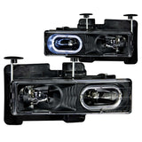 ANZO 111007 FITS: 1988-1998 Chevrolet C1500 Crystal Headlights Black w/ Halo