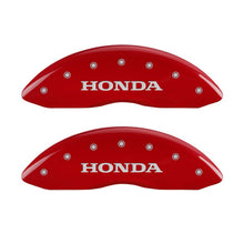 Load image into Gallery viewer, MGP 20219SHOHRD - 4 Caliper Covers Engraved Front Honda Engraved Rear H Logo Red finish silver ch