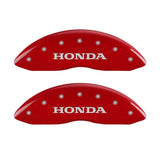 MGP 20219SHOHRD - 4 Caliper Covers Engraved Front Honda Engraved Rear H Logo Red finish silver ch