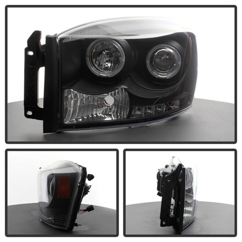 SPYDER 5010001 - Spyder Dodge Ram 1500 06-08/Ram 2500 06-09 Projector Headlights LED Halo LED Blk PRO-YD-DR06-HL-BK