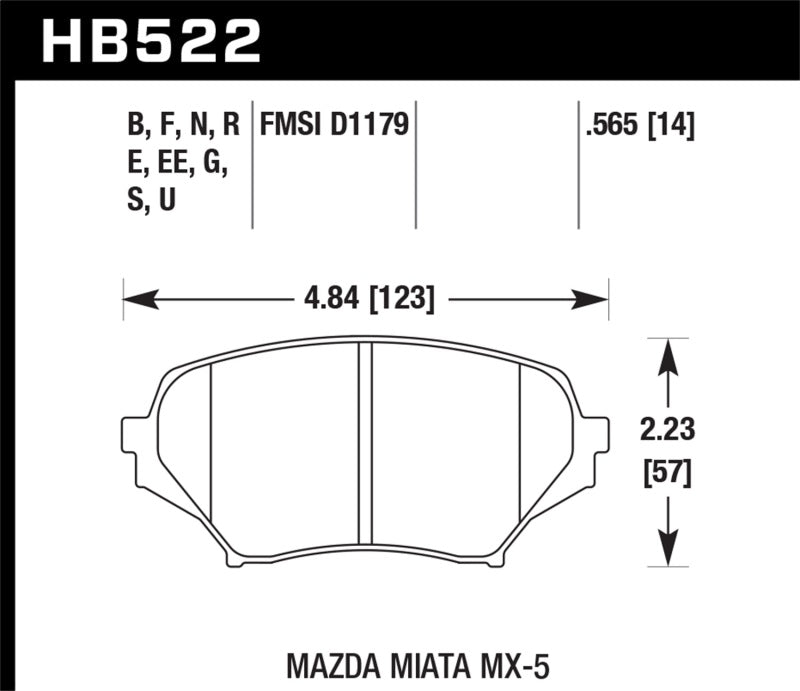 Hawk HP 06-10 Mazda Miata Mx-5 HP+ Street Front Brake Pads - free shipping - Fastmodz