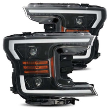 Load image into Gallery viewer, AlphaRex 880174 FITS 18-20 Ford F-150 LUXX LED Proj Headlights Plank Style Jet Blk w/Activ Light/Seq Signal/DRL