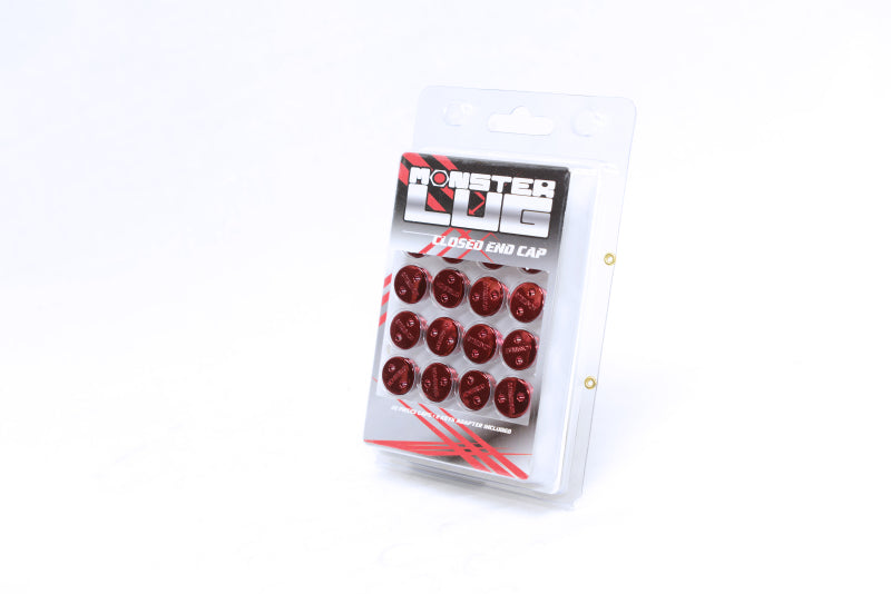 Wheel Mate 33007R - Monster Lug Nut Caps Red 14x1.50