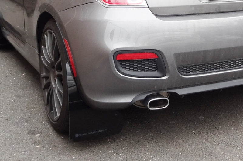 Rally Armor MF25-UR-BLK/RD FITS: 12+ Fiat 500 (Pop/Sport/Lounge/Abarth) Black Mud Flap w/ Red Logo