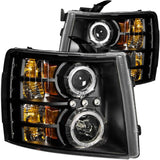 ANZO 111200 FITS: 2007-2013 Chevrolet Silverado 1500 Projector Headlights w/ Halo Black