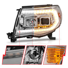 Load image into Gallery viewer, ANZO 05-11 Toyota Tacoma Projector Headlights w/Light Bar Switchback Chrome Housing