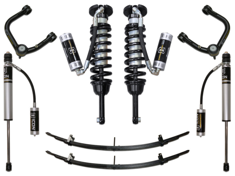 ICON K53004T - 05-15 Toyota Tacoma 0-3.5in/2016+ Toyota Tacoma 0-2.75in Stg 4 Suspension System w/Tubular Uca