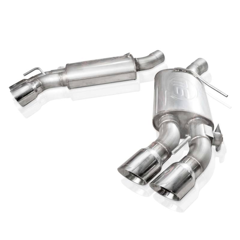 Stainless Works CA16RVMKSFCR - 2016+ Chevy Camaro SS 3in Redline Factory Connect Axle Back w/Valve & 4in Quad Tips