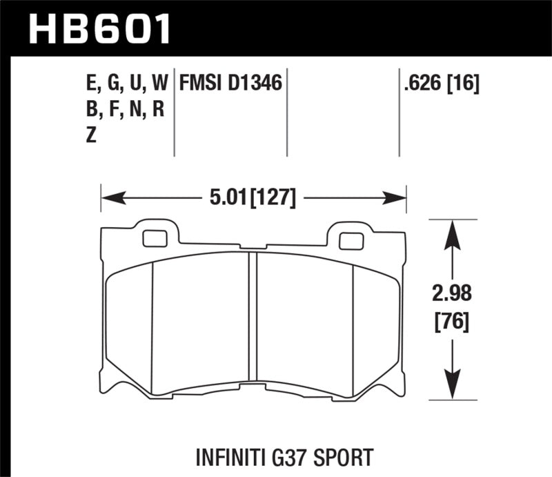 Hawk 2009-2013 Infiniti FB50 Sport HPS 5.0 Front Brake Pads - free shipping - Fastmodz