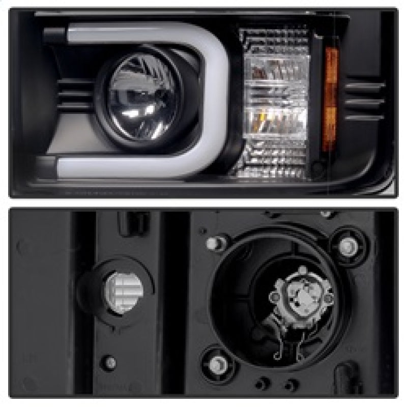 SPYDER 5081032 - Spyder Chevy Silverado 2014-16 2500 HD Projector Headlights Light Bar DRL Blk PRO-YD-CSHD14-LBDRL-BK