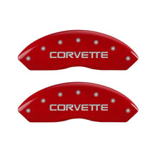 Load image into Gallery viewer, MGP 13013SCV4RD FITS 4 Caliper Covers Gloss Red Engraved with Corvette C4 (Full Kit 4 Pieces)