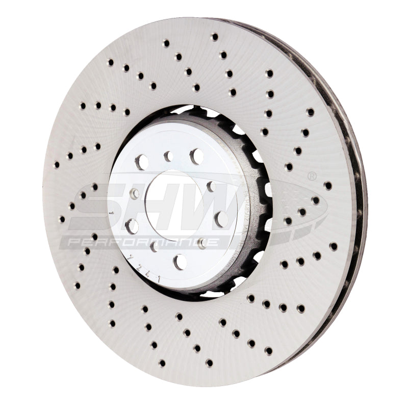 SHW Performance BFR48502 -  -SHW 15-18 BMW X5 M 4.4L Right Front Cross-Drilled Lightweight Brake Rotor