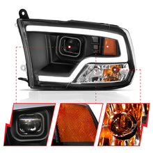 Load image into Gallery viewer, ANZO 111404 FITS: 09-18 Dodge Ram 1500 Plank Style Projector Headlights Black w/ Halo