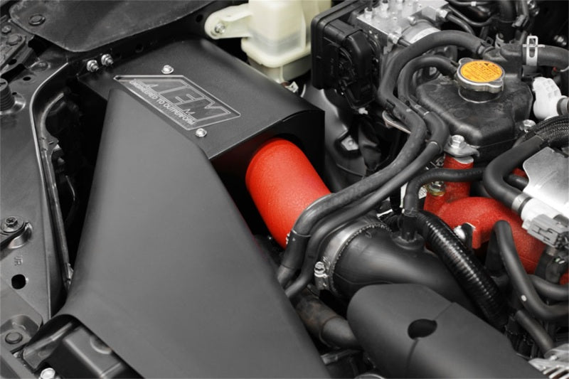 AEM Induction 21-836WR - AEM 2018 Subaru WRX STI 2.5L H4 F/I Cold Air Intake SystemWrinkle Red
