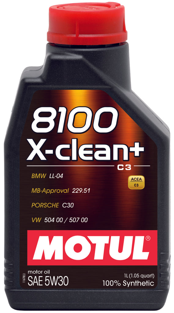 Motul 106376 FITS 1L Synthetic Engine Oil 8100 5W30 X-CLEANLL04- MB 229.51- 504.00-507.00