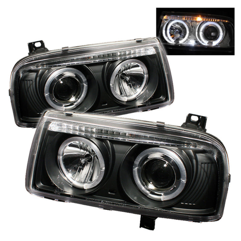 SPYDER 5012197 - Spyder Volkswagen Jetta III 93-98 Projector Headlights LED Halo Blk High H1 Low H1 PRO-YD-VJ93-HL-BK