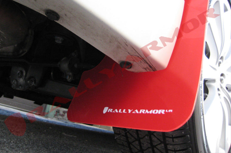 Rally Armor MF6-UR-RD/WH FITS: 08-10 WRX (hatch & sedan) / 08-11 Subaru 2.5i UR Red Mud Flap w/ White Logo