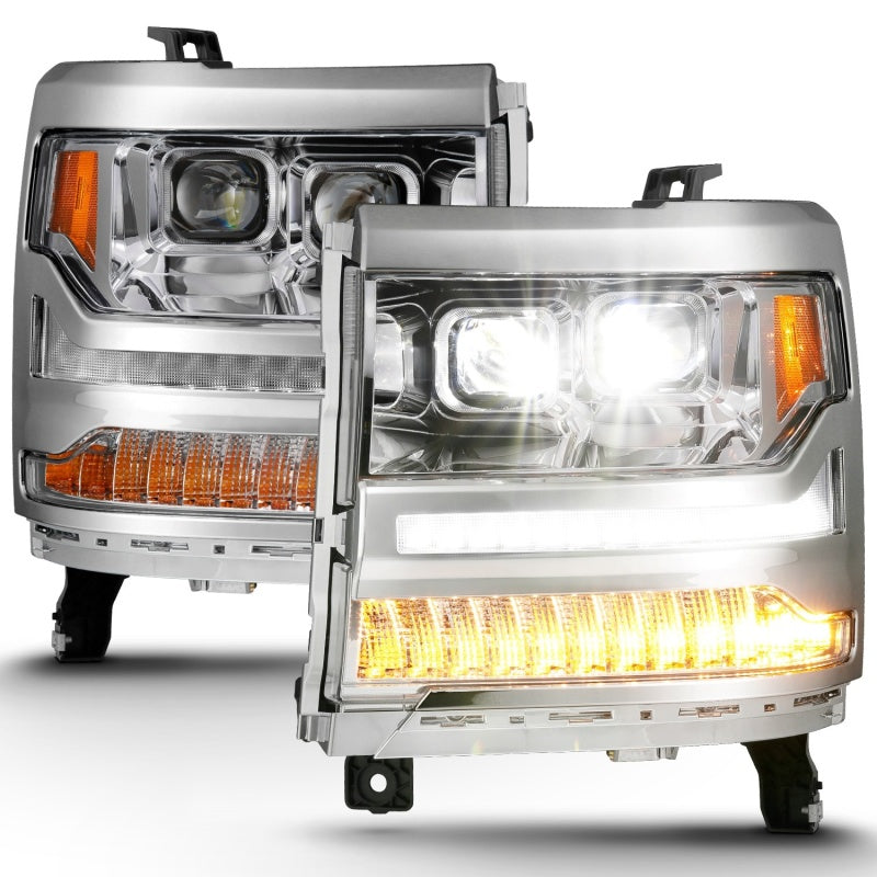 ANZO 111553 FITS 14-15 GMC Sierra 1500/2500HD/3500HD Plank Style Projector HeadlightChrome Housing