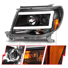 Load image into Gallery viewer, ANZO 111517 -  FITS: 05-09 Toyota Tacoma Projector Light Bar Style Headlights w/ C Light Bar