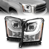 ANZO 111536 -  FITS: 2015-2017 GMC Yukon XL Projector Headlights W Lightbar Chrome/Amber