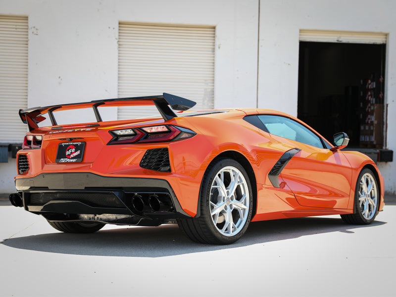 aFe 49-34127NM-B FITS MACH Force-Xp 3in to 2-1/2in 304SS Cat-Back (No Muff.) 2020 Chevy Corvette (C8) 6.2L - Black Tip