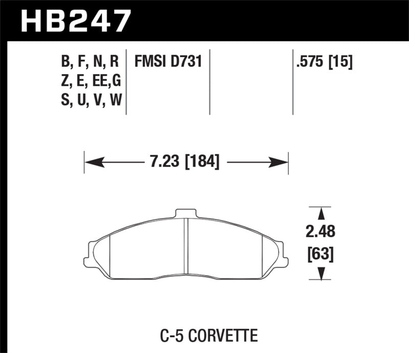 Hawk 2008-2009 Cadillac XLR Platinum HPS 5.0 Front Brake Pads - free shipping - Fastmodz