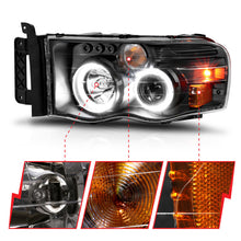 Load image into Gallery viewer, ANZO 111490 -  FITS: 2002-2005 Dodge Ram 1500 Projector Headlights w/ Halo Black Clear Amber