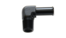 Load image into Gallery viewer, Vibrant 1/4 NPT to 3/8in Barb Straight Fitting 90 Deg Adapter - Aluminum